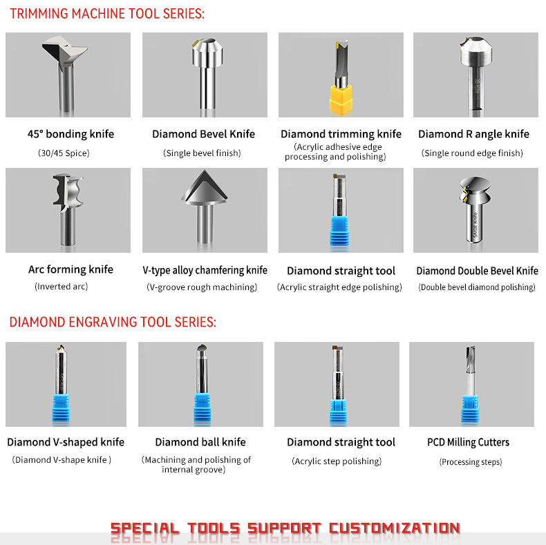 実用的なCNCフライス切削工具 産業用アクリルCNC面取り工具 アクリル高速切削用