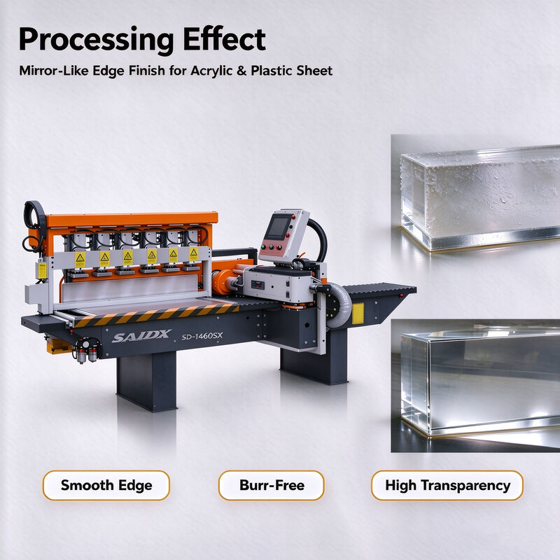 Double Side High Speed Acrylic Polishing Machine with Speed Control for Acrylic Edge Polishing Machine アクリル エッジ ポリッシング マシンのためのスピード コントロール
